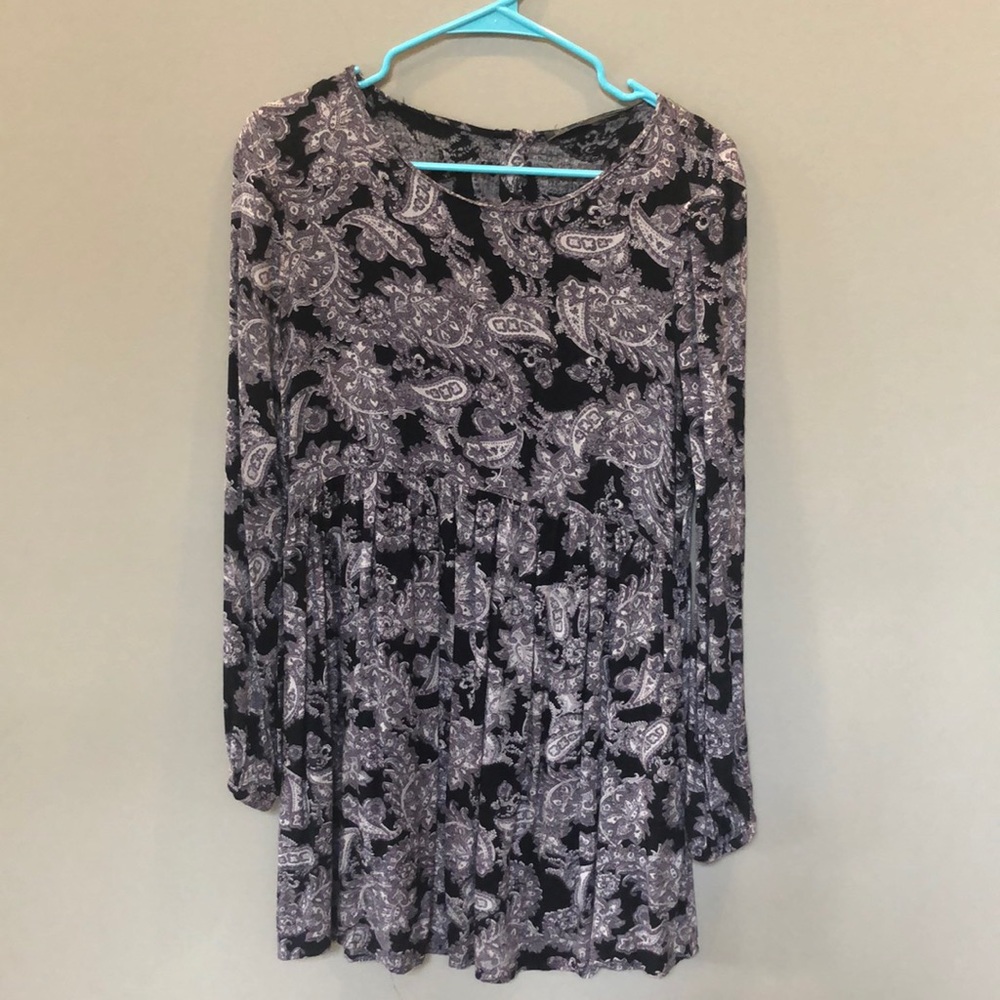 Long-Sleeved Babydoll Mini Dress